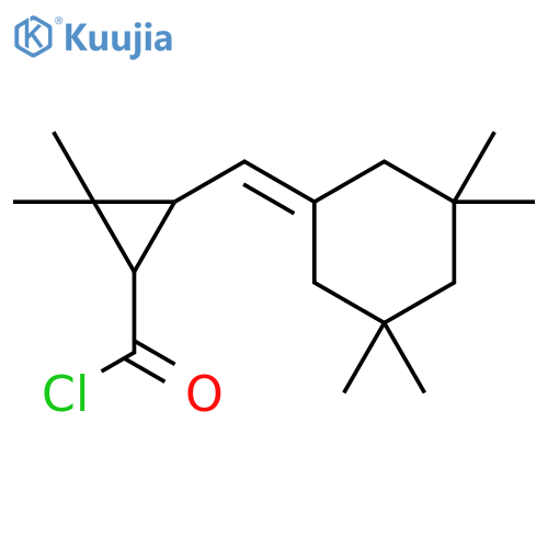 Cyclopropanecarbonyl chloride,2,2-dimethyl-3-[(3,3,5,5-tetramethylcyclohexylidene)methyl]-, trans- structure