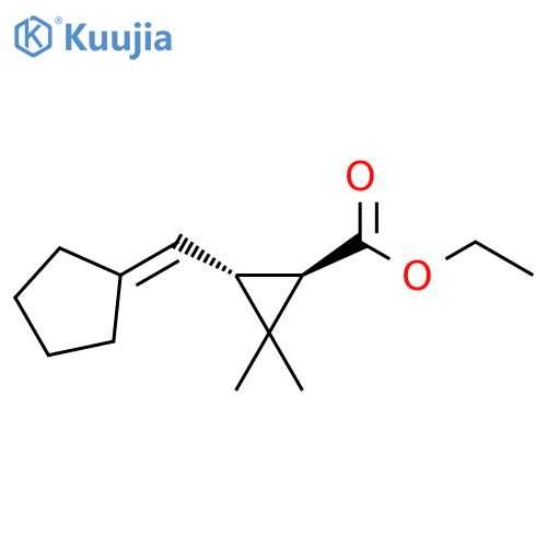 Cyclopropanecarboxylic acid, 3-(cyclopentylidenemethyl)-2,2-dimethyl-, ethyl ester, (1R,3R)-rel- structure