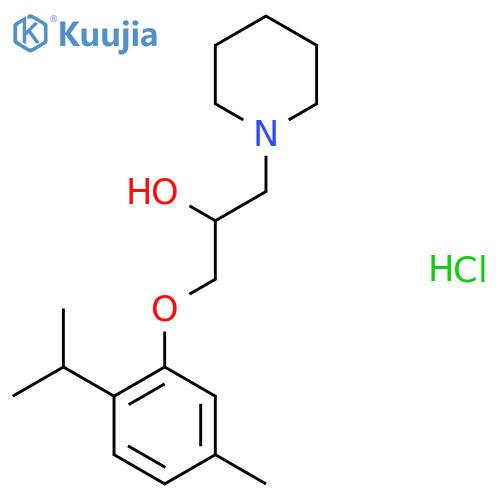 1-5-methyl-2-(propan-2-yl)phenoxy-3-(piperidin-1-yl)propan-2-ol hydrochloride structure