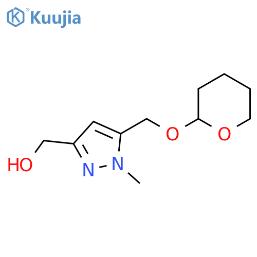 (1-Methyl-5-(((tetrahydro-2H-pyran-2-yl)oxy)methyl)-1H-pyrazol-3-yl)methanol structure