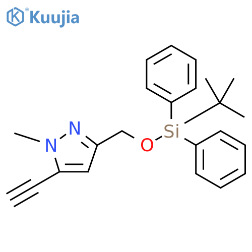 3-(((tert-Butyldiphenylsilyl)oxy)methyl)-5-ethynyl-1-methyl-1H-pyrazole structure