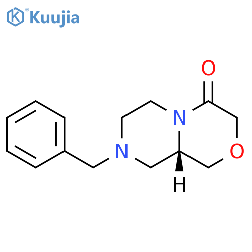 (9aS)-Hexahydro-8-(phenylmethyl)pyrazino[2,1-c][1,4]oxazin-4(3H)-one structure