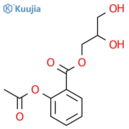 Benzoic acid, 2-(acetyloxy)-, 2,3-dihydroxypropyl ester structure