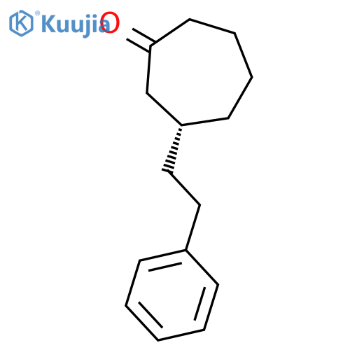 Cycloheptanone, 3-(2-phenylethyl)-, (3R)- structure
