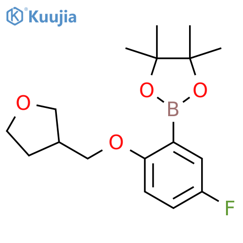 2-{5-fluoro-2-(oxolan-3-yl)methoxyphenyl}-4,4,5,5-tetramethyl-1,3,2-dioxaborolane structure