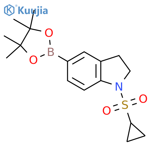 1-Cyclopropanesulfonyl-5-(4,4,5,5-tetramethyl-[1,3,2]dioxaborolan-2-yl)-2,3-dihydro-1H-indole structure