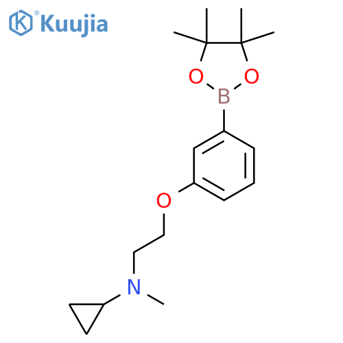 N-methyl-N-{2-[3-(tetramethyl-1,3,2-dioxaborolan-2-yl)phenoxy]ethyl}cyclopropanamine structure