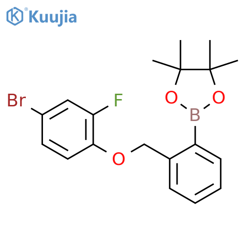 2-(2-((4-Bromo-2-fluorophenoxy)methyl)phenyl)-4,4,5,5-tetramethyl-1,3,2-dioxaborolane structure