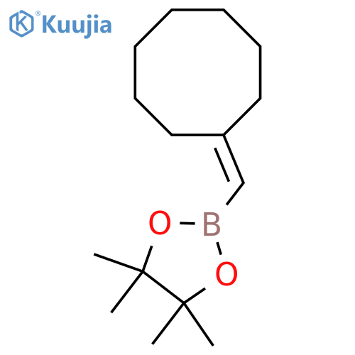2-(Cyclooctylidenemethyl)-4,4,5,5-tetramethyl-1,3,2-dioxaborolane structure