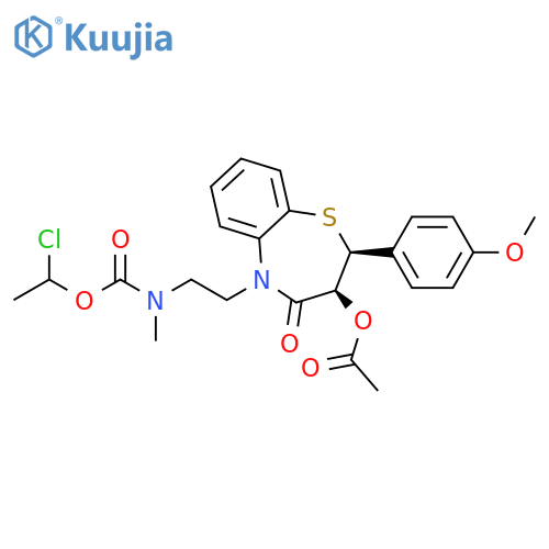 1-Chloroethyl N-[2-[(2S,3S)-3-(acetyloxy)-3,4-dihydro-2-(4-methoxyphenyl)-4-oxo-1,5-benzothiazepin-5(2H)-yl]ethyl]-N-methylcarbamate structure