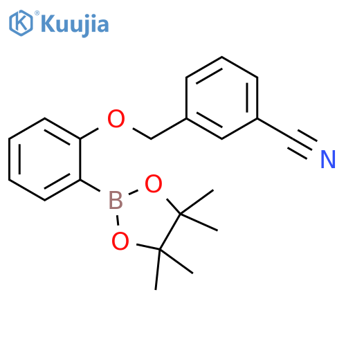 3-[2-(4,4,5,5-Tetramethyl-[1,3,2]dioxaborolan-2-yl)-phenoxymethyl]-benzonitrile structure