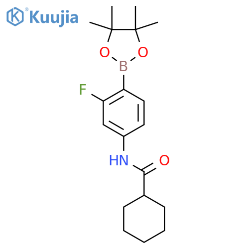 Cyclohexanecarboxamide, N-[3-fluoro-4-(4,4,5,5-tetramethyl-1,3,2-dioxaborolan-2-yl)phenyl]- structure