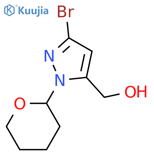 (3-bromo-1-(tetrahydro-2H-pyran-2-yl)-1H-pyrazol-5-yl)methanol structure