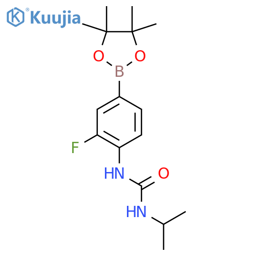1-[2-Fluoro-4-(tetramethyl-1,3,2-dioxaborolan-2-yl)phenyl]-3-(propan-2-yl)urea structure