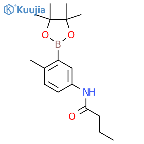 N-[4-Methyl-3-(tetramethyl-1,3,2-dioxaborolan-2-yl)phenyl]butanamide structure