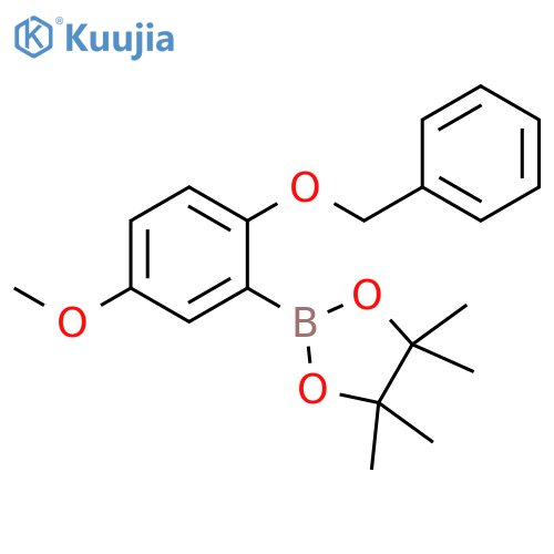 2-(2-(Benzyloxy)-5-methoxyphenyl)-4,4,5,5-tetramethyl-1,3,2-dioxaborolane structure
