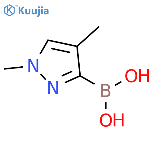 (1,4-dimethylpyrazol-3-yl)boronic acid structure