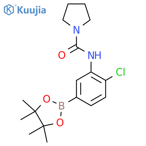 N-(2-Chloro-5-(4,4,5,5-tetramethyl-1,3,2-dioxaborolan-2-yl)phenyl)pyrrolidine-1-carboxamide structure