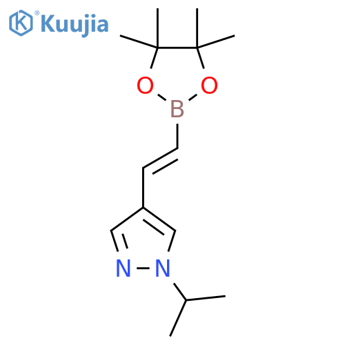 1-(propan-2-yl)-4-[2-(tetramethyl-1,3,2-dioxaborolan-2-yl)ethenyl]-1H-pyrazole structure