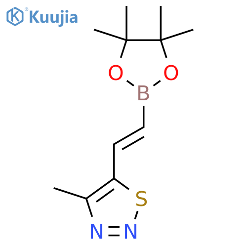 4-Methyl-5-[2-(tetramethyl-1,3,2-dioxaborolan-2-yl)ethenyl]-1,2,3-thiadiazole structure