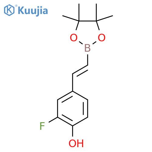 2-Fluoro-4-[2-(tetramethyl-1,3,2-dioxaborolan-2-yl)ethenyl]phenol structure