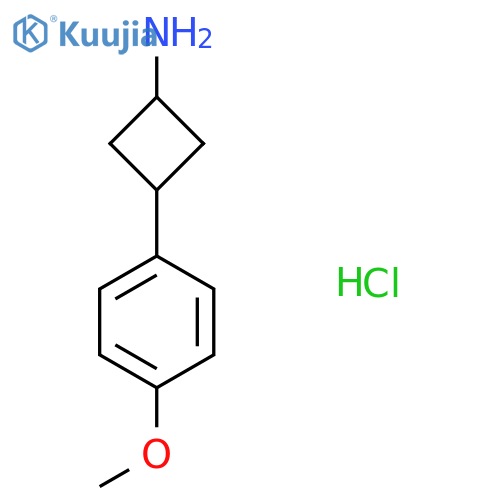 Cyclobutanamine, 3-(4-methoxyphenyl)-, hydrochloride (1:1), cis- structure