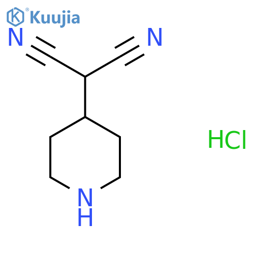2-Piperidin-4-ylpropanedinitrile;hydrochloride structure