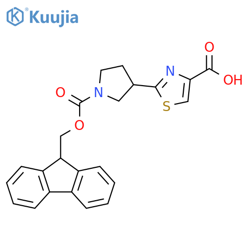 4-Thiazolecarboxylic acid, 2-[1-[(9H-fluoren-9-ylmethoxy)carbonyl]-3-pyrrolidinyl]- structure