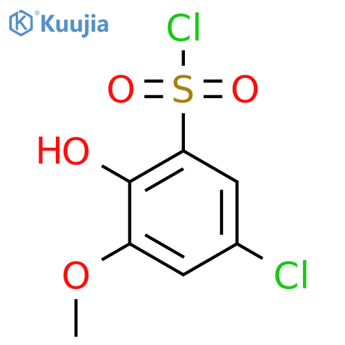 5-Chloro-2-hydroxy-3-methoxybenzene-1-sulfonyl chloride structure