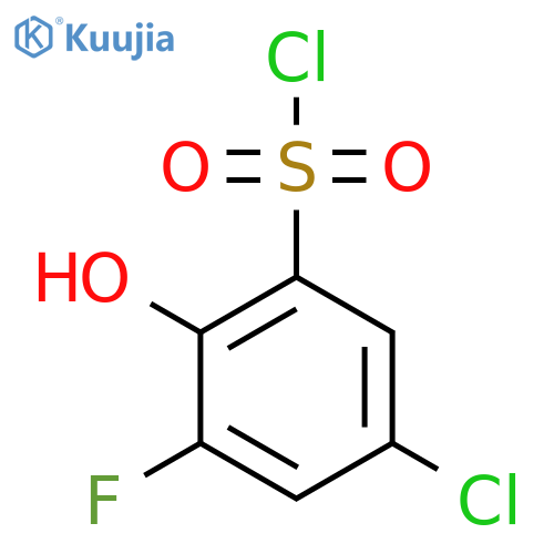 5-Chloro-3-fluoro-2-hydroxybenzene-1-sulfonyl chloride structure