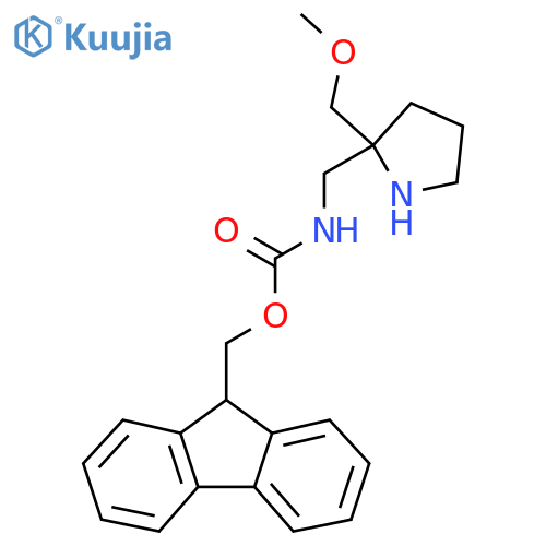 (9H-fluoren-9-yl)methyl N-{[2-(methoxymethyl)pyrrolidin-2-yl]methyl}carbamate structure