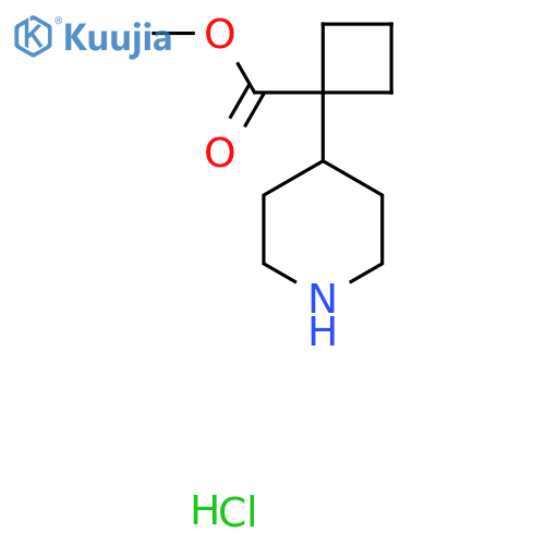 Methyl 1-piperidin-4-ylcyclobutane-1-carboxylate;hydrochloride structure