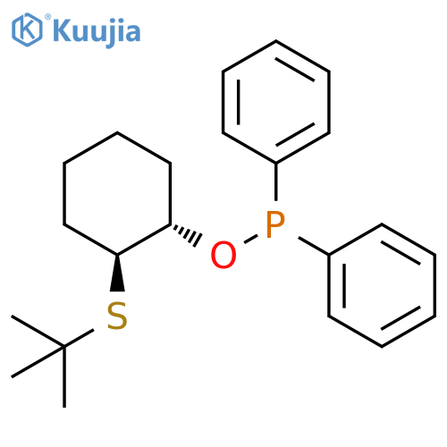 Phosphinous acid, diphenyl-,(1S,2S)-2-[(1,1-dimethylethyl)thio]cyclohexyl ester structure