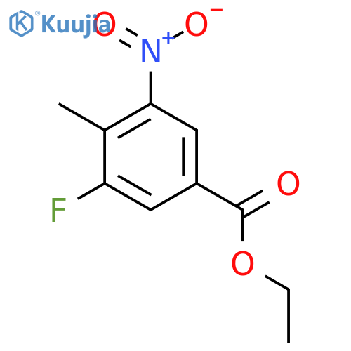 3-Fluoro-4-methyl-5-nitro-benzoic acid, ethyl ester structure