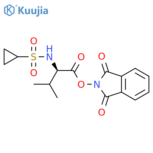 1,3-dioxo-2,3-dihydro-1H-isoindol-2-yl (2R)-2-cyclopropanesulfonamido-3-methylbutanoate structure
