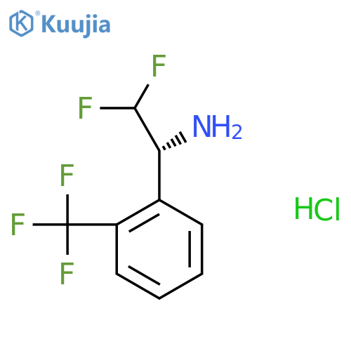 (1R)-2,2-Difluoro-1-[2-(trifluoromethyl)phenyl]ethanamine;hydrochloride structure