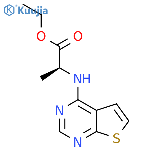Ethyl (2S)-2-(thieno[2,3-d]pyrimidin-4-ylamino)propanoate structure