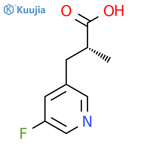 (2R)-3-(5-Fluoropyridin-3-yl)-2-methylpropanoic acid structure