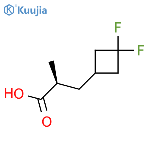 (2S)-3-(3,3-Difluorocyclobutyl)-2-methylpropanoic acid structure
