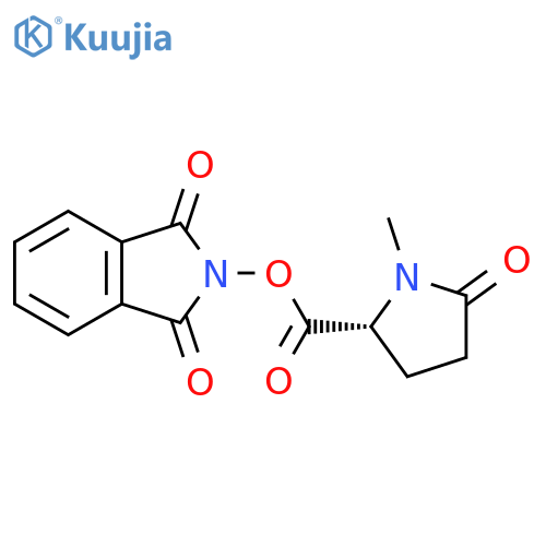 1,3-dioxo-2,3-dihydro-1H-isoindol-2-yl (2R)-1-methyl-5-oxopyrrolidine-2-carboxylate structure