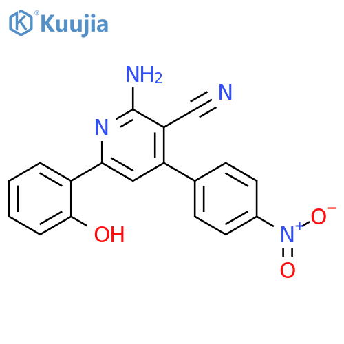 3-Pyridinecarbonitrile, 2-amino-6-(2-hydroxyphenyl)-4-(4-nitrophenyl)- structure