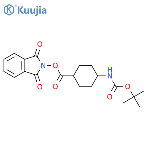 (1r,4r)-1,3-Dioxoisoindolin-2-yl 4-((tert-butoxycarbonyl)amino)cyclohexanecarboxylate structure