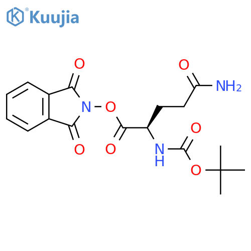 1,3-dioxo-2,3-dihydro-1H-isoindol-2-yl (2R)-2-{[(tert-butoxy)carbonyl]amino}-4-carbamoylbutanoate structure