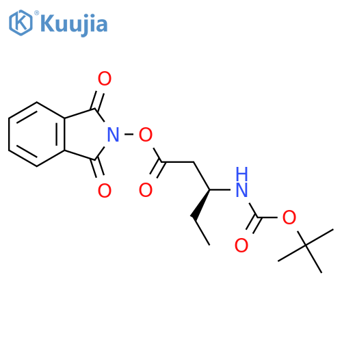 1,3-dioxo-2,3-dihydro-1H-isoindol-2-yl (3S)-3-{[(tert-butoxy)carbonyl]amino}pentanoate structure