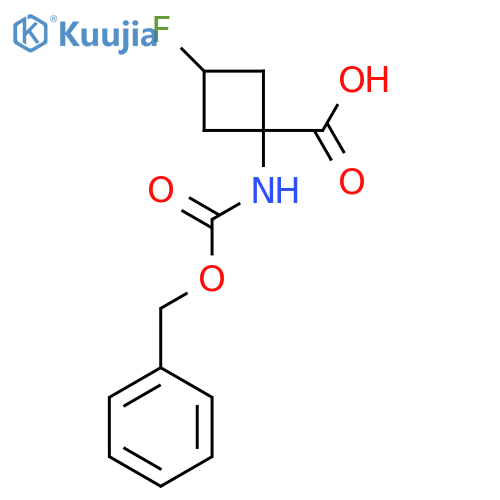 3-Fluoro-1-(phenylmethoxycarbonylamino)cyclobutane-1-carboxylic acid structure