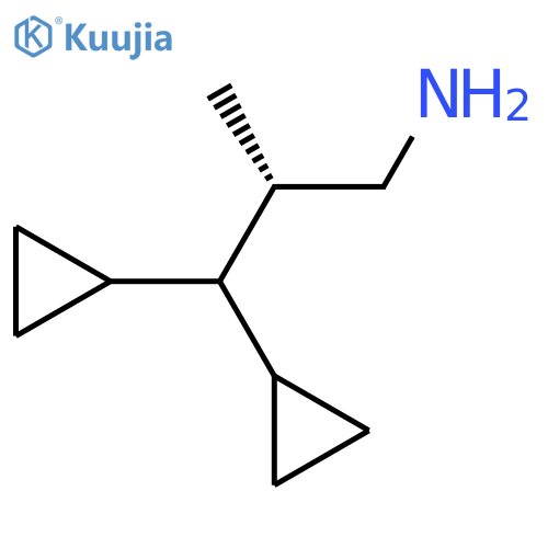 (2S)-3,3-Dicyclopropyl-2-methylpropan-1-amine structure