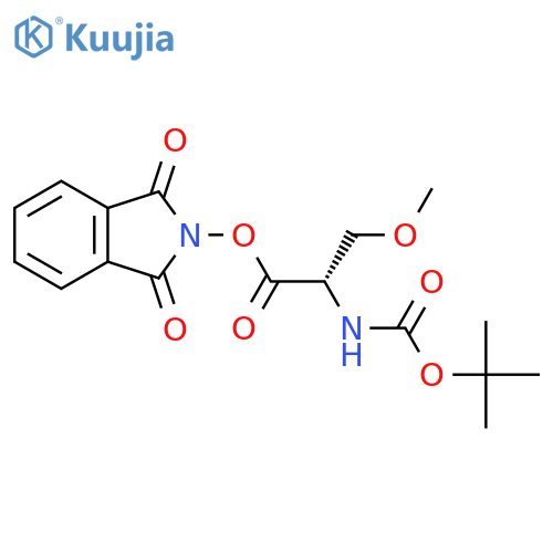 1,3-dioxo-2,3-dihydro-1H-isoindol-2-yl (2S)-2-{[(tert-butoxy)carbonyl]amino}-3-methoxypropanoate structure