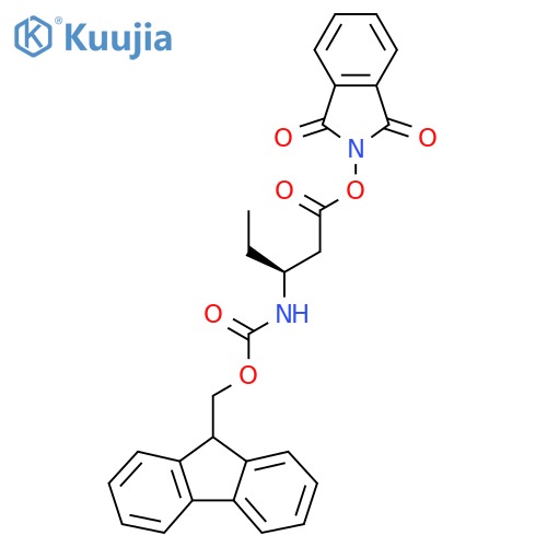 1,3-dioxo-2,3-dihydro-1H-isoindol-2-yl (3S)-3-({[(9H-fluoren-9-yl)methoxy]carbonyl}amino)pentanoate structure