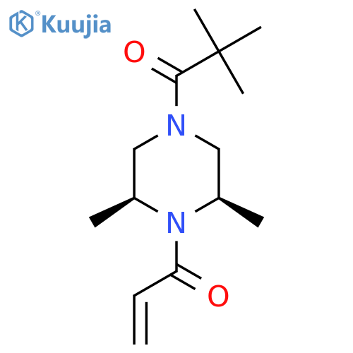2-Propen-1-one, 1-[(2R,6S)-4-(2,2-dimethyl-1-oxopropyl)-2,6-dimethyl-1-piperazinyl]- structure
