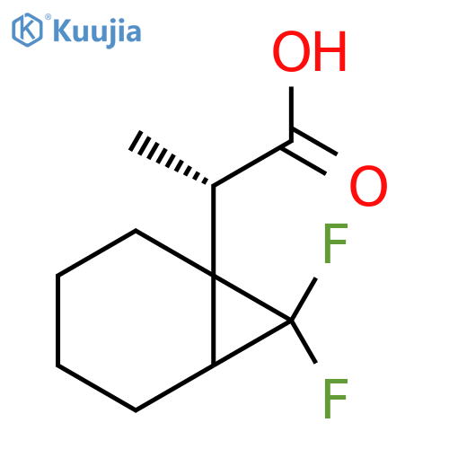 (2S)-2-(7,7-Difluoro-1-bicyclo[4.1.0]heptanyl)propanoic acid structure